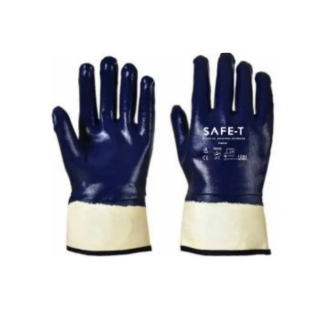 Fully Dipped Nitrile Safety Cuff Gloves - Blue - Case of 120 Pairs — Blue